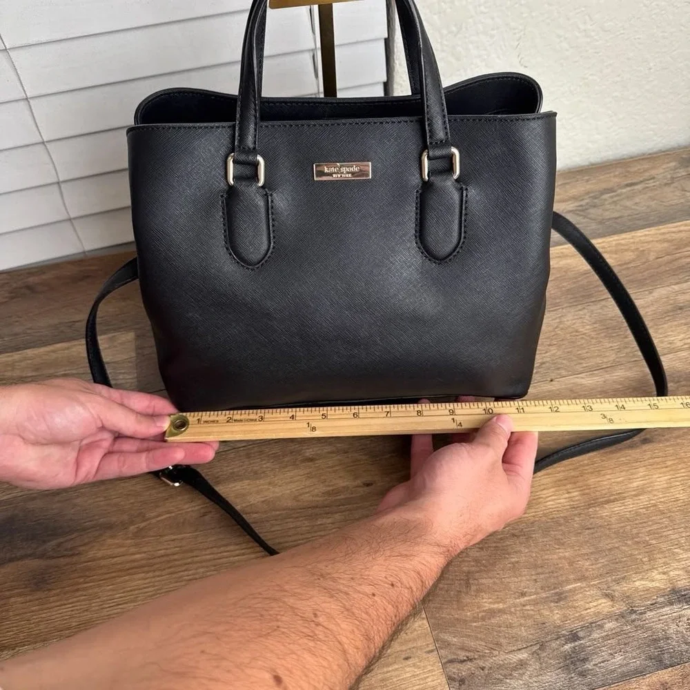 Kate Spade Laurel Way Evangelie Black Saffiano Leather Satchel Bag WKRU3930